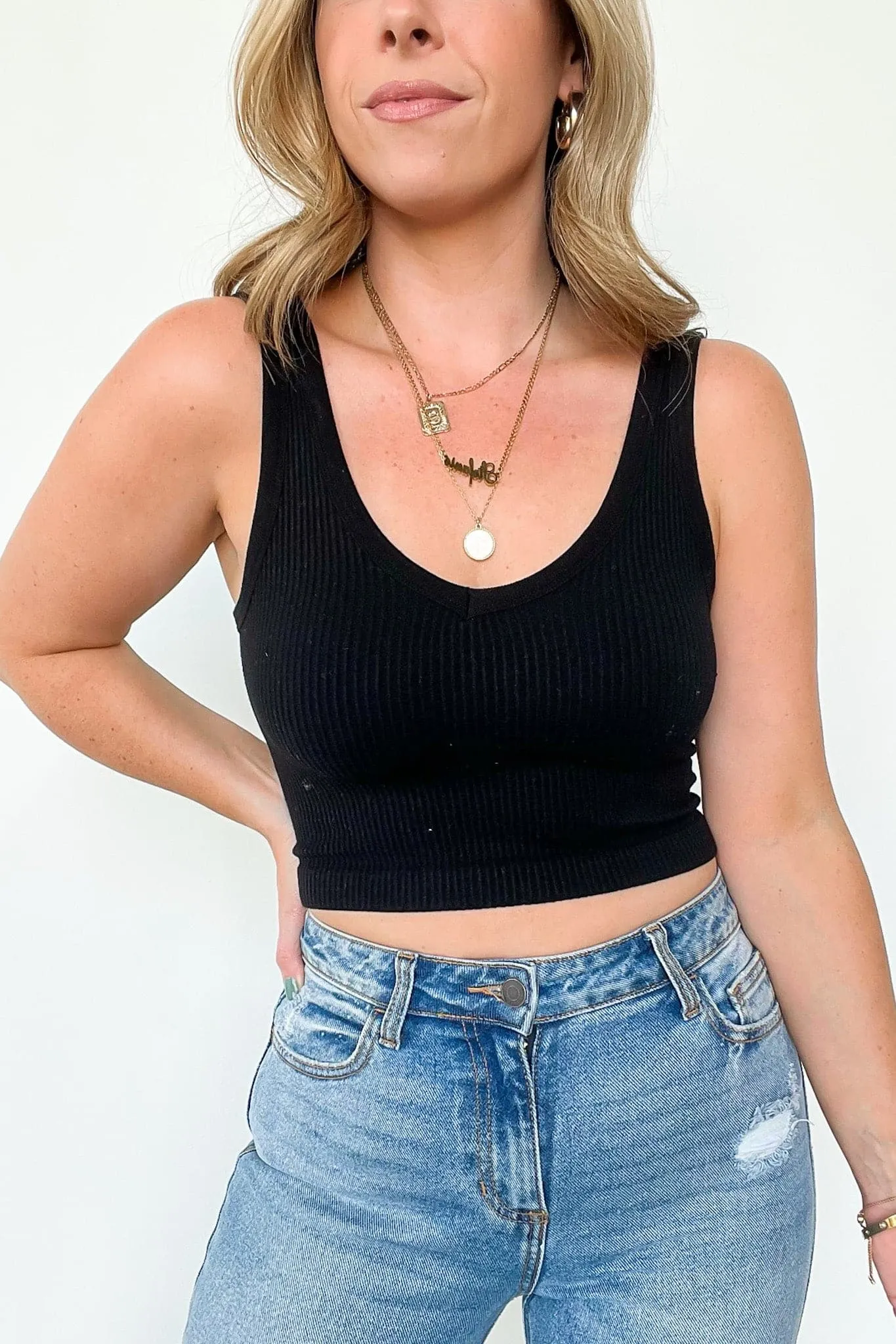 Alenah Seamless Ribbed Tank Bra Top - FINAL SALE