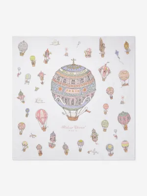 Atelier Choux Baby Hot Air Balloons Swaddle in White (100cm)