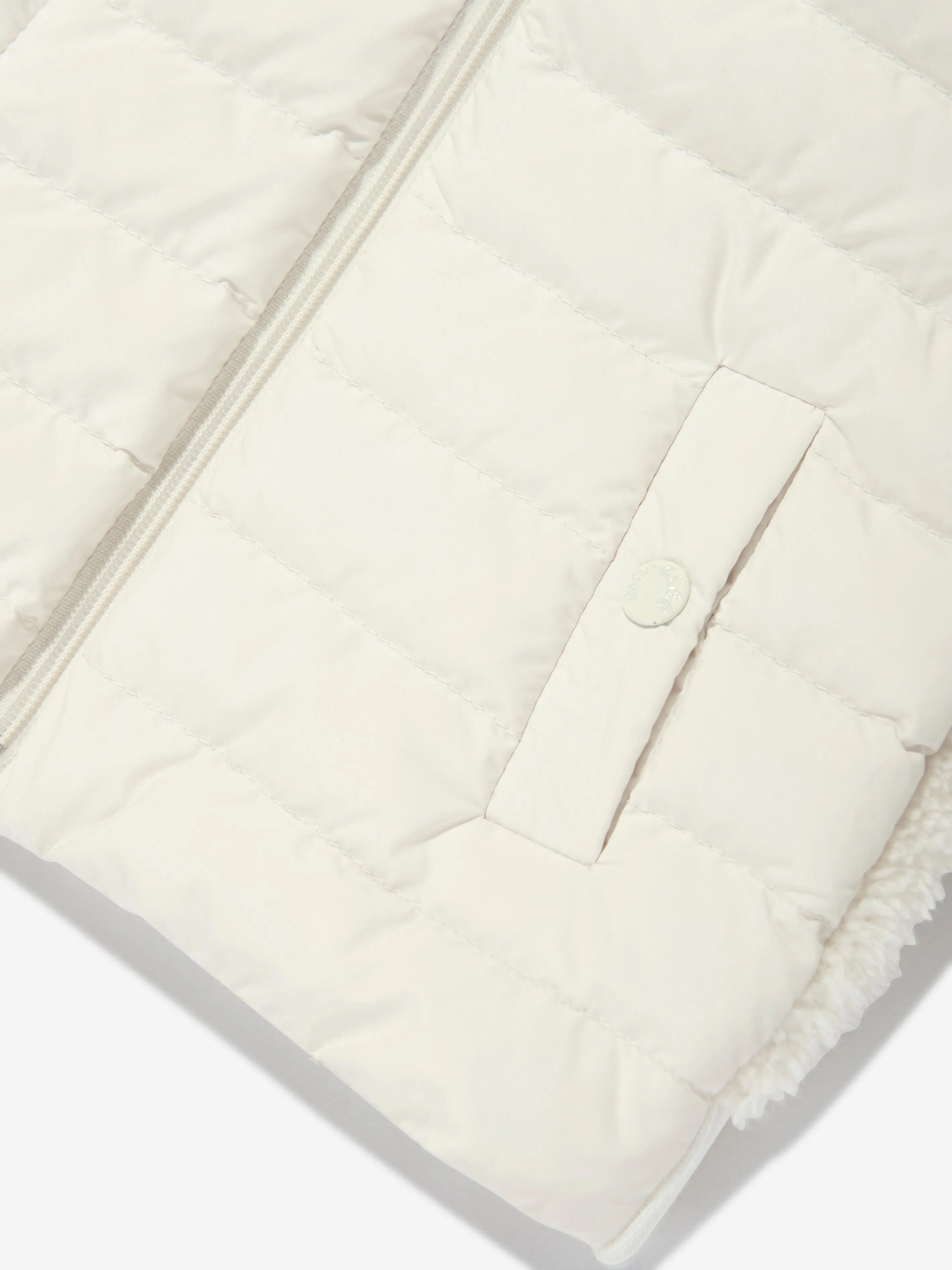 Baby Girls Down Padded Zip Up Top in Ivory