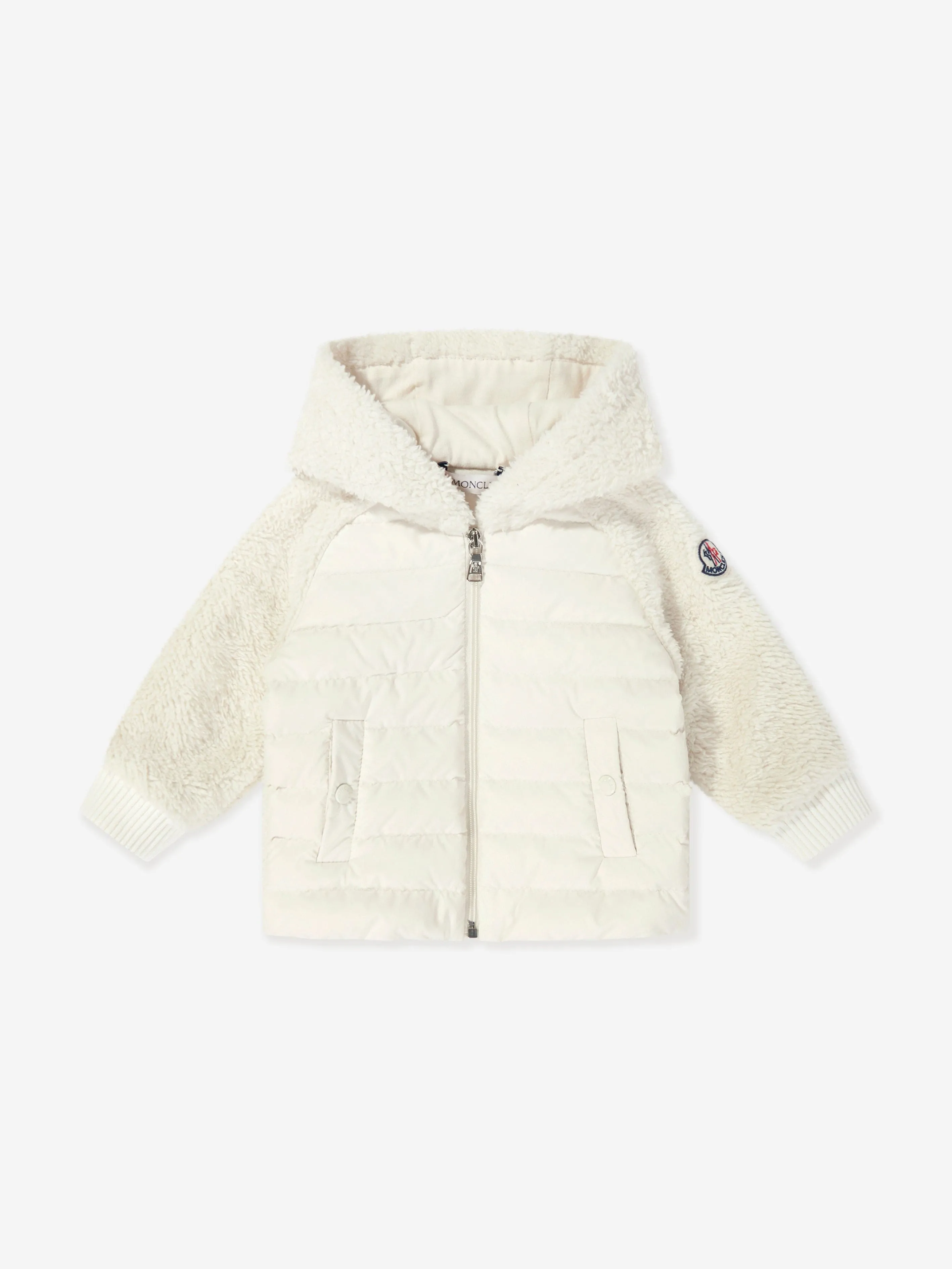 Baby Girls Down Padded Zip Up Top in Ivory