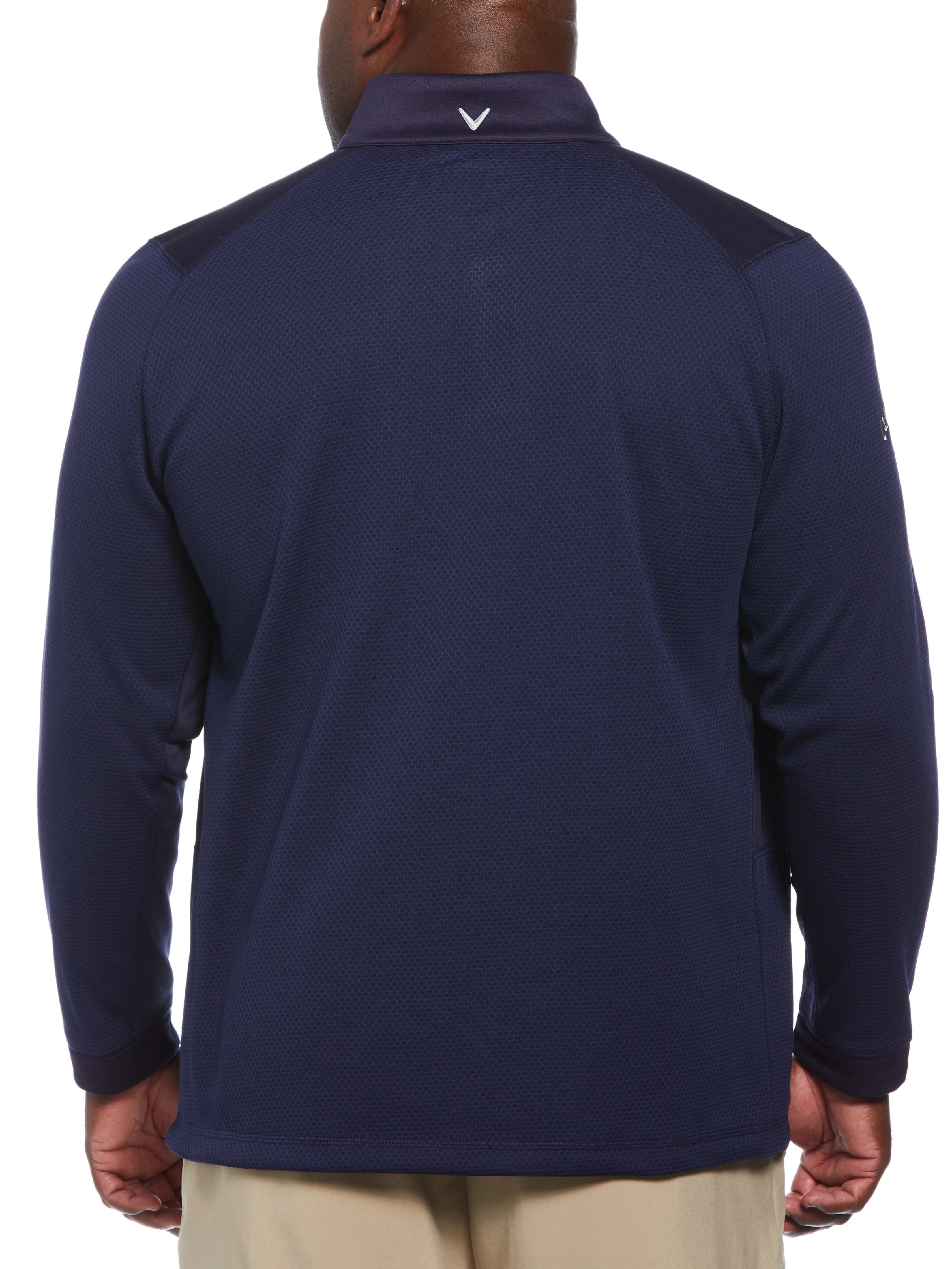 Big & Tall Eco Textured Hexagon Print Midweight Half Zip Golf Shirt Callaway Apparel