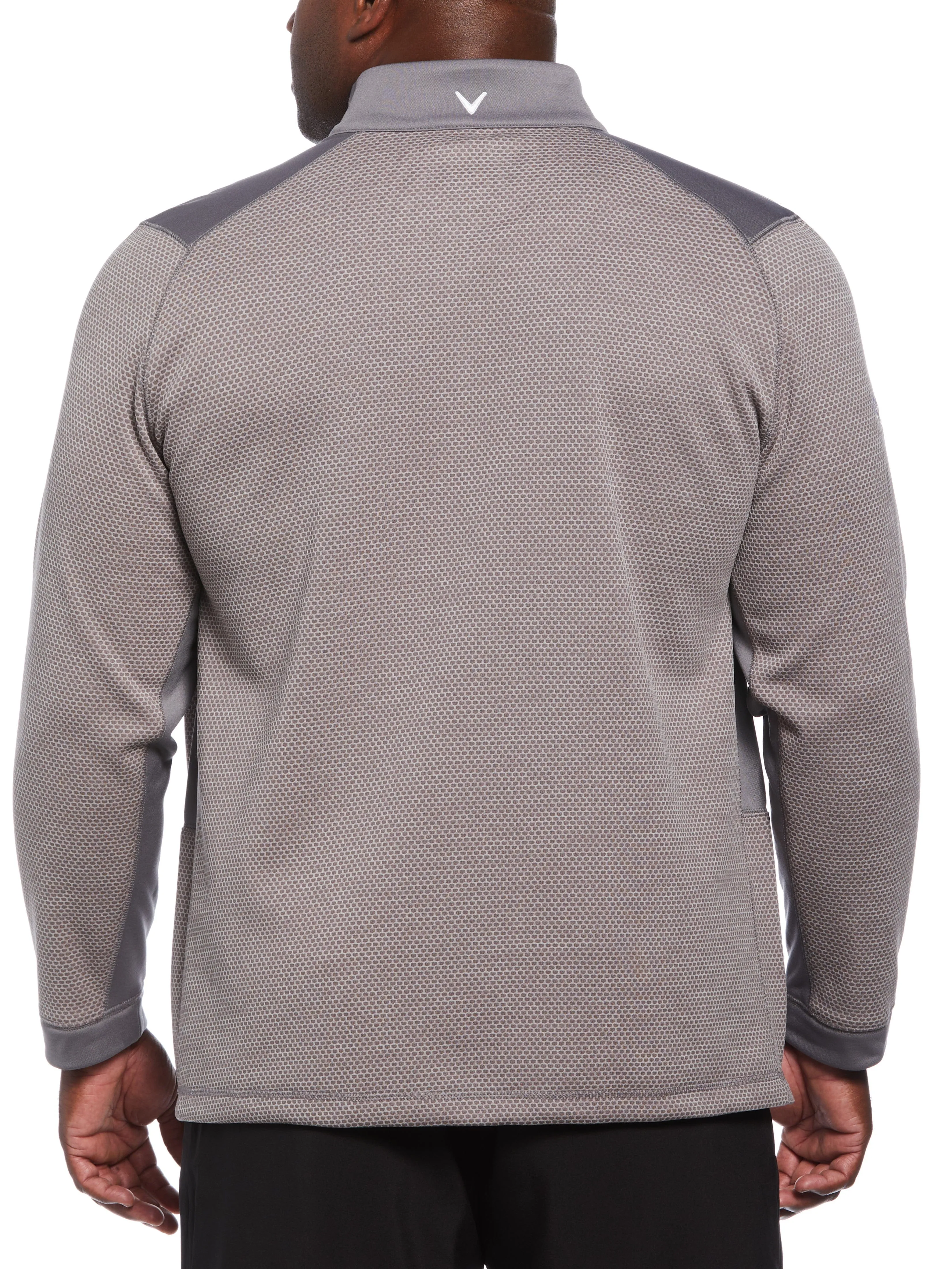 Big & Tall Eco Textured Hexagon Print Midweight Half Zip Golf Shirt Callaway Apparel