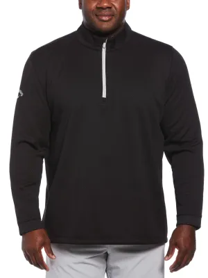 Big & Tall Eco Textured Hexagon Print Midweight Half Zip Golf Shirt Callaway Apparel