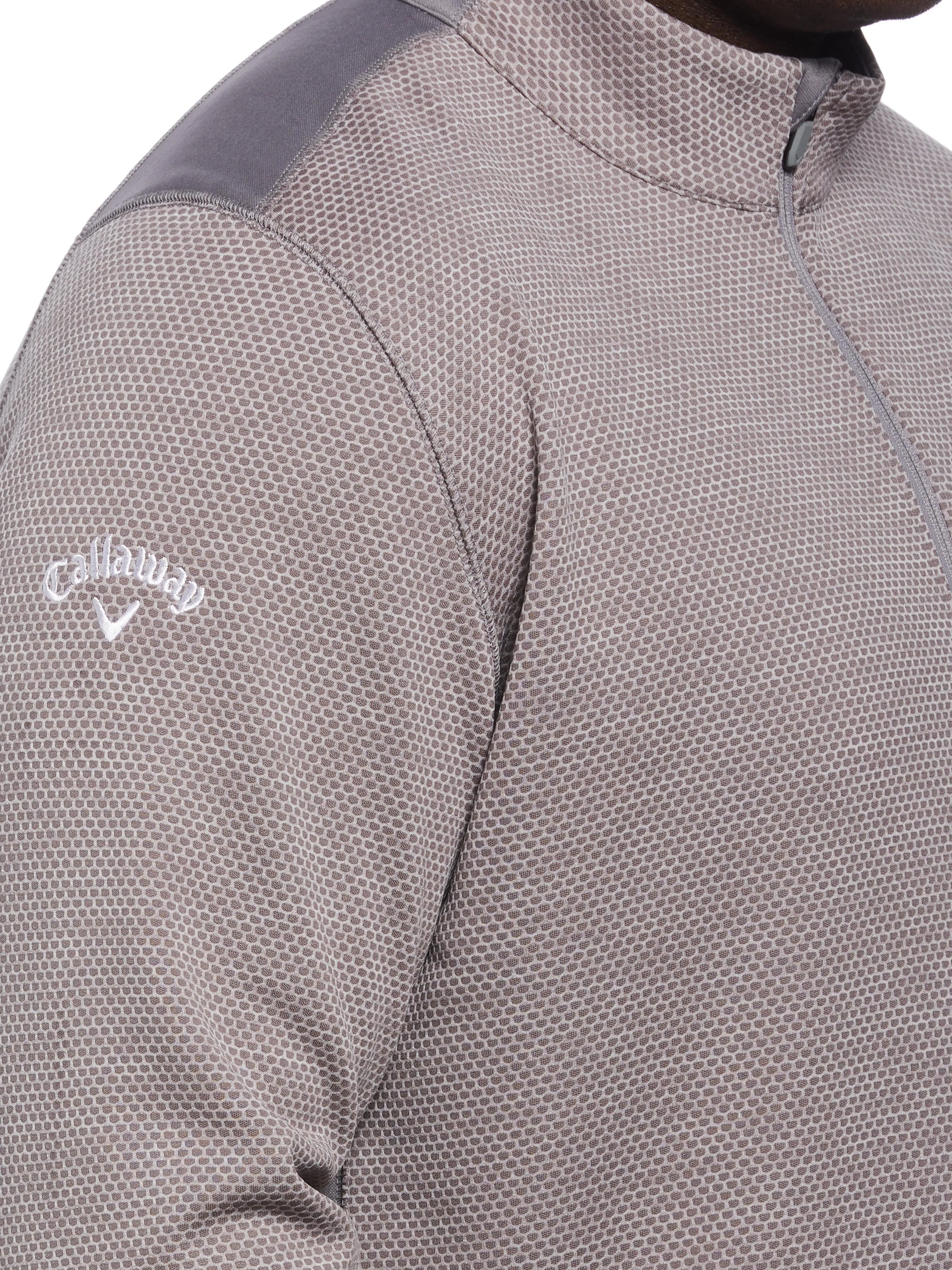 Big & Tall Eco Textured Hexagon Print Midweight Half Zip Golf Shirt Callaway Apparel