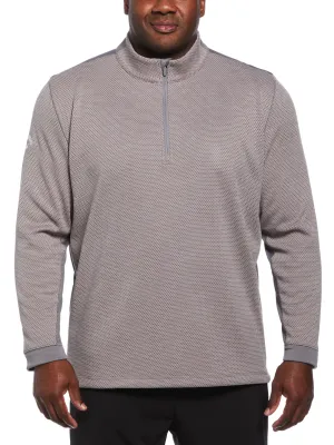Big & Tall Eco Textured Hexagon Print Midweight Half Zip Golf Shirt Callaway Apparel