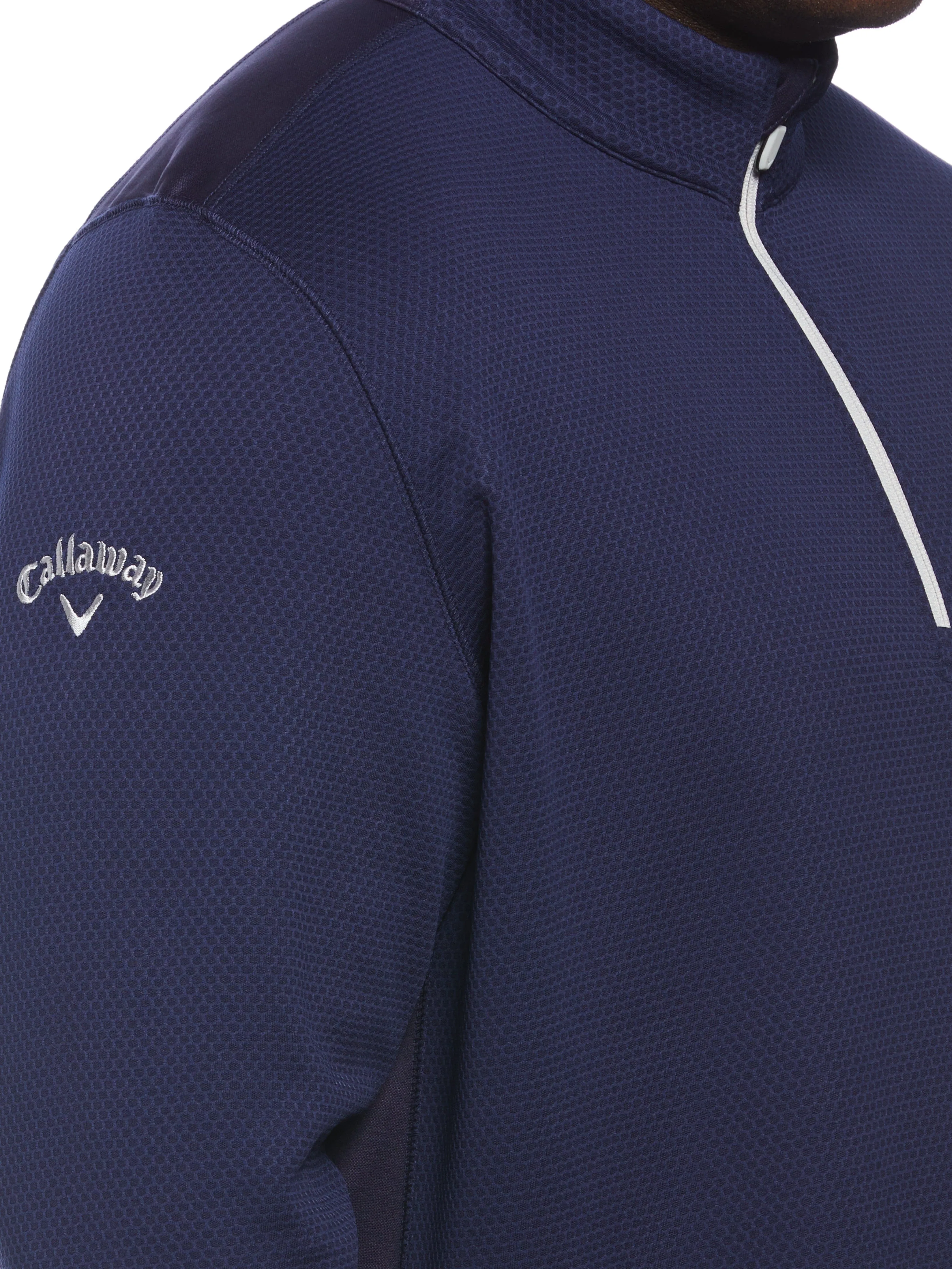 Big & Tall Eco Textured Hexagon Print Midweight Half Zip Golf Shirt Callaway Apparel