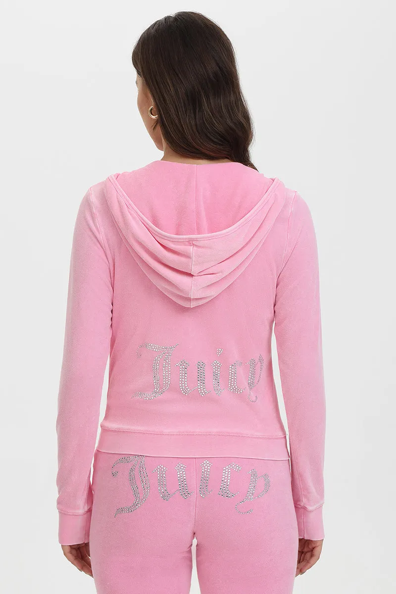 Big Bling Towel Terry Zip Hoodie Juicy Couture