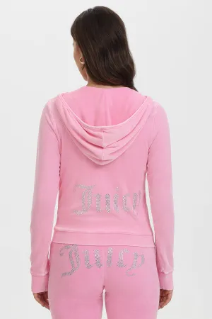 Big Bling Towel Terry Zip Hoodie Juicy Couture