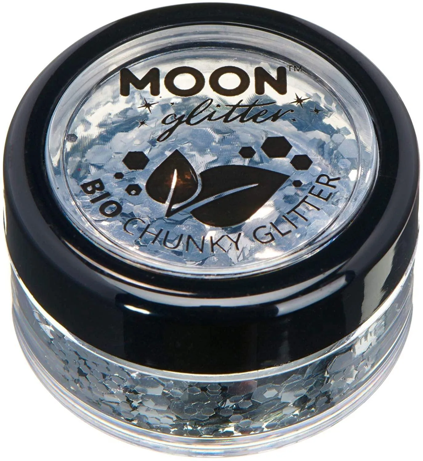Biodegradable Eco Chunky Glitter by Moon Glitter Silver Cosmetic Bio Festival