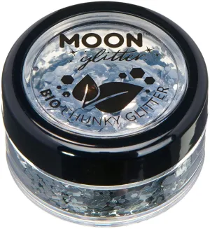 Biodegradable Eco Chunky Glitter by Moon Glitter Silver Cosmetic Bio Festival