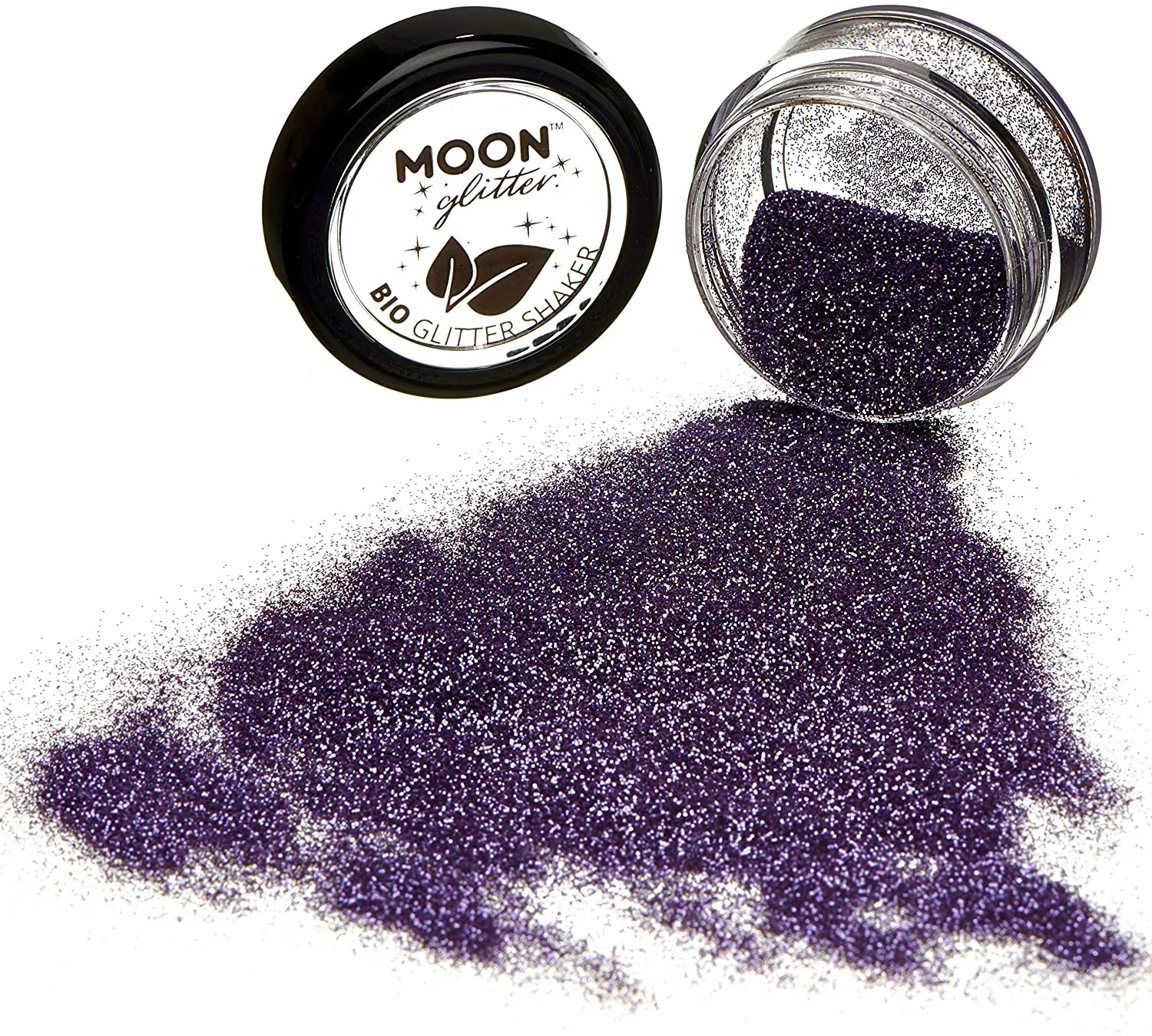 Biodegradable Eco Glitter Shakers by Moon Glitter Lavender Cosmetic Bio Festival Makeup Glitter for Face, Body, Nails, Hair, Lips