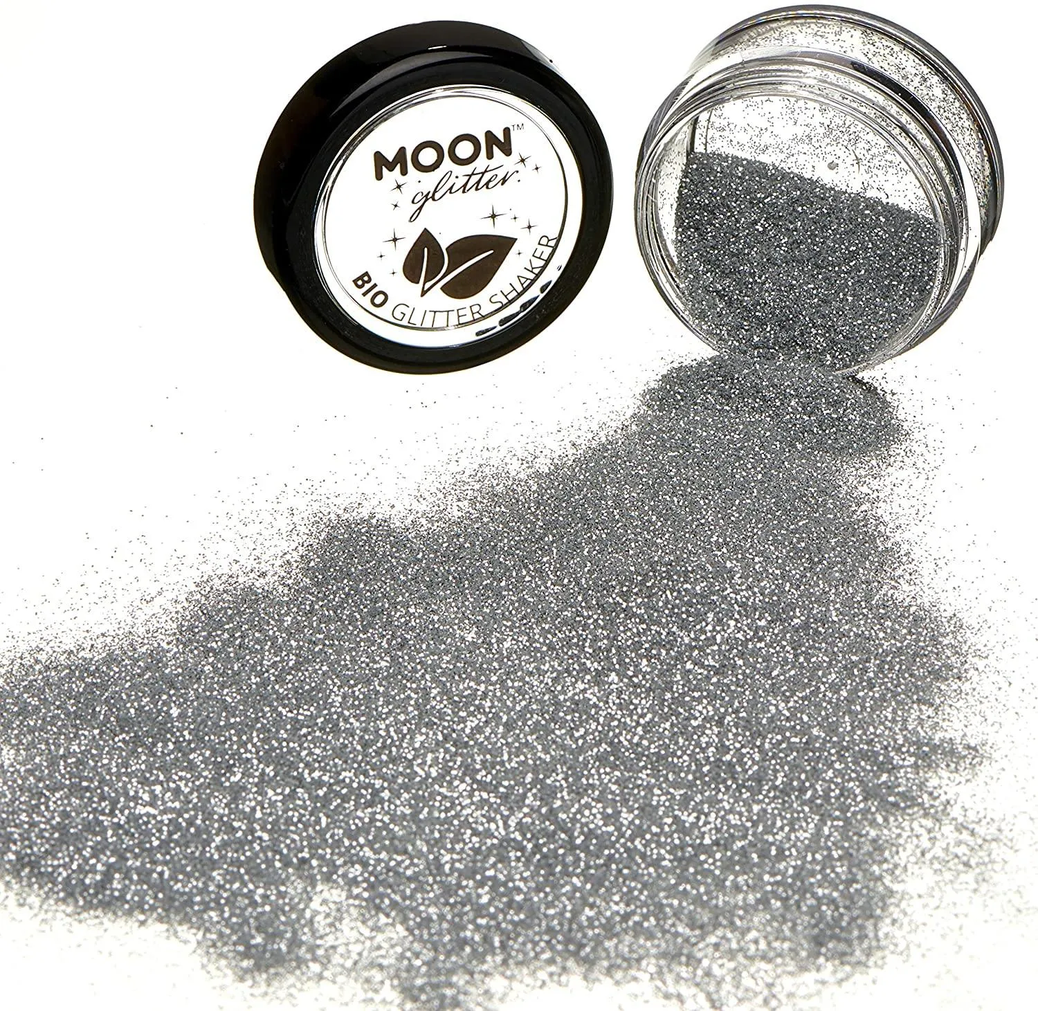Biodegradable Eco Glitter Shakers by Moon Glitter Silver Cosmetic Bio Festival