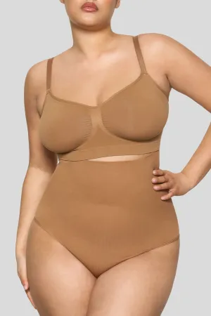 BOOMBA | Caramel High-Waisted Thong Shapewear Club L London