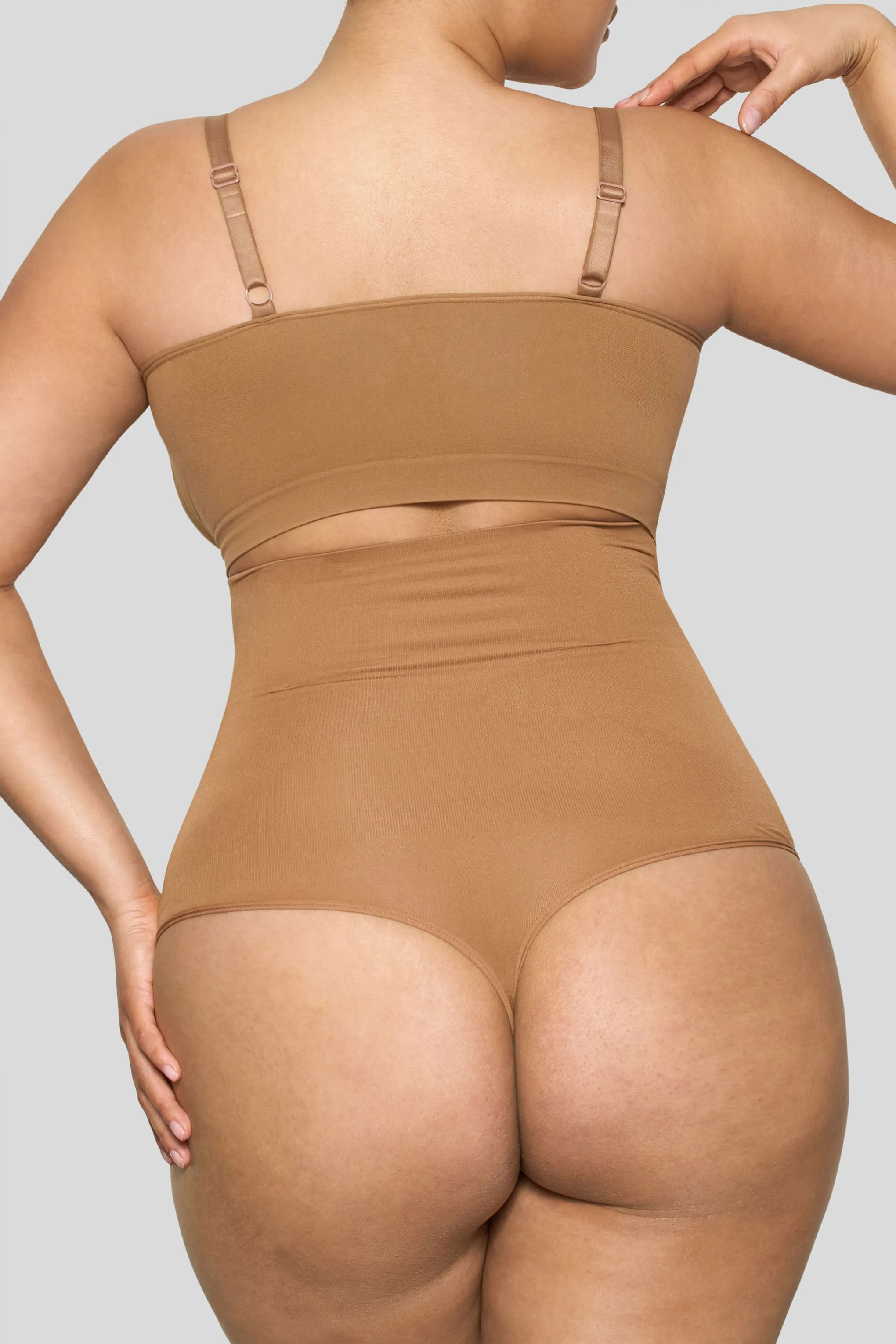 BOOMBA | Caramel High-Waisted Thong Shapewear Club L London