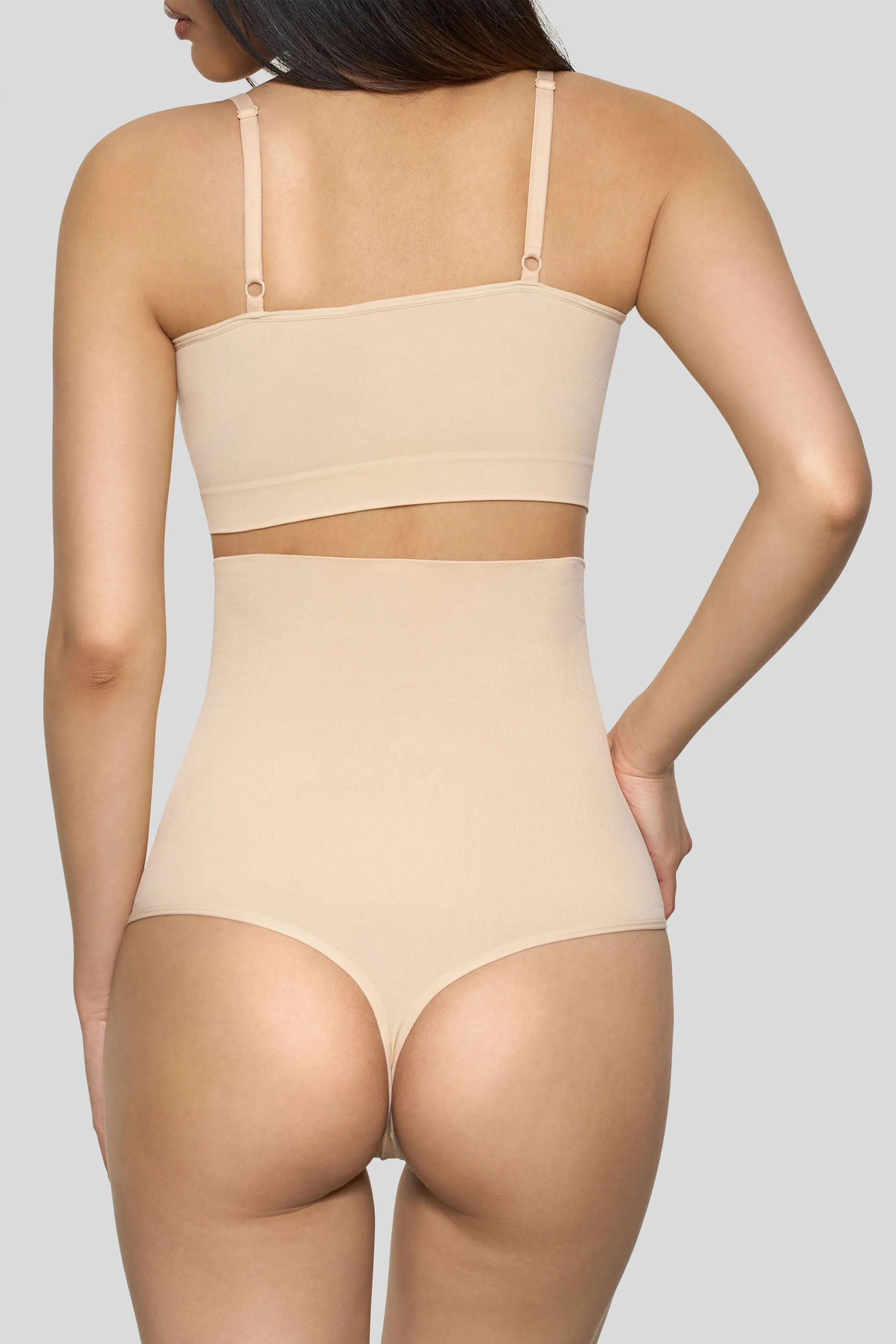 BOOMBA | Sand High-Waisted Thong Shapewear Club L London