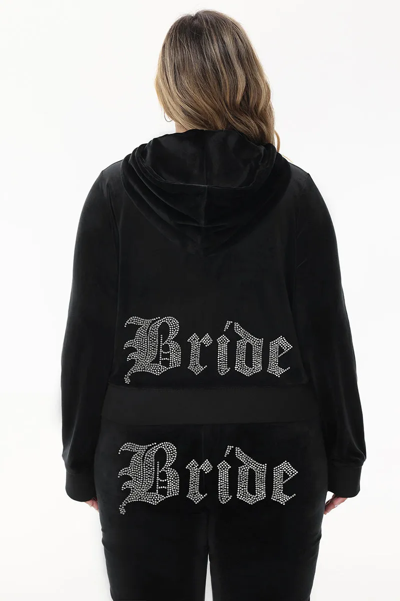 Bride Customizable Big Bling Velour Hoodie Juicy Couture