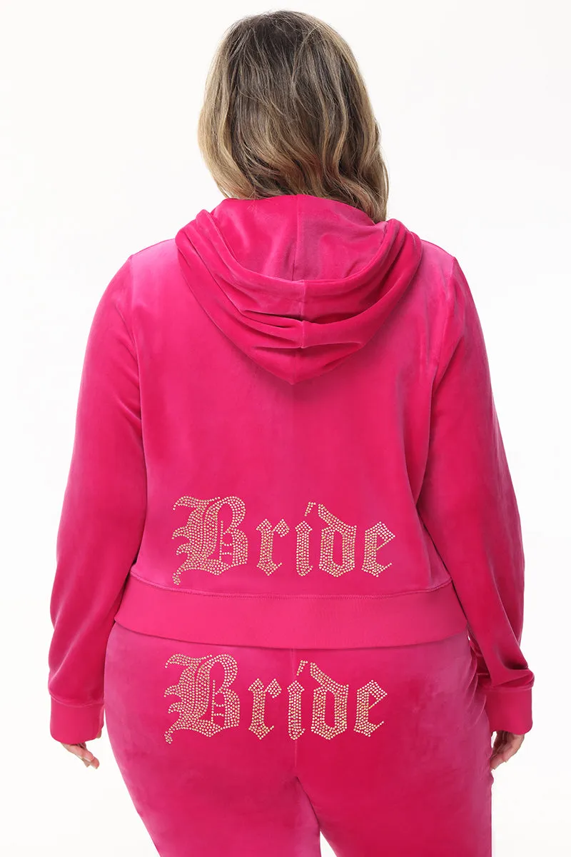 Bride Customizable Big Bling Velour Hoodie Juicy Couture