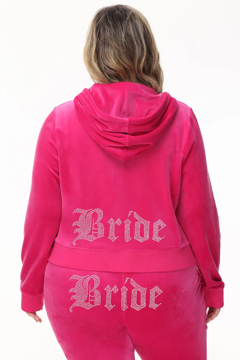 Bride Customizable Big Bling Velour Hoodie Juicy Couture