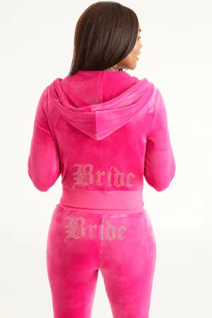 Bride Customizable Big Bling Velour Hoodie Juicy Couture