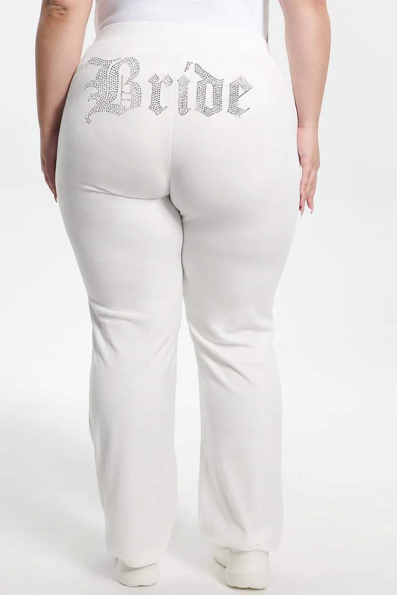 Bride Customizable Big Bling Velour Track Pants Juicy Couture