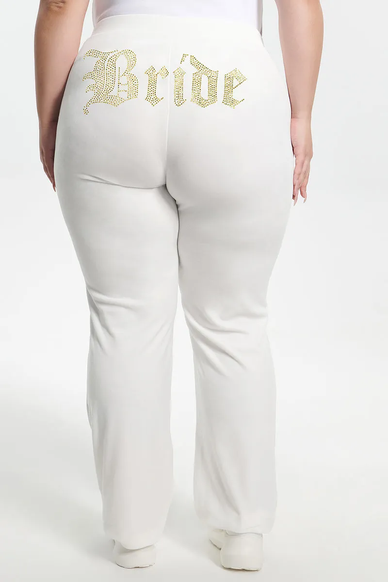 Bride Customizable Big Bling Velour Track Pants Juicy Couture