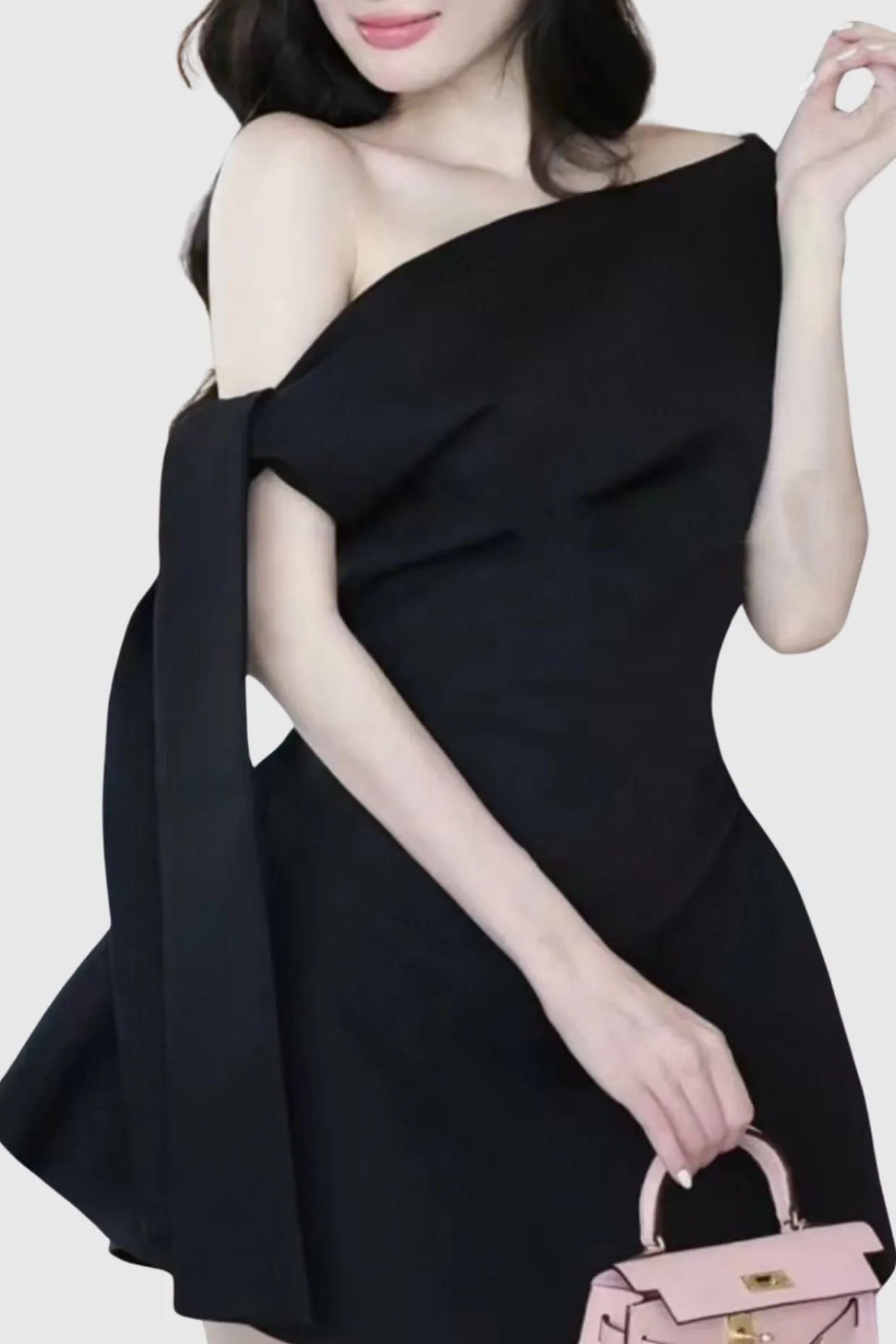 Calwa Asymmetric One Shoulder Flare Mini Dress Gloria Lanvin