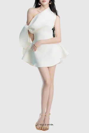 Calwa Asymmetric One Shoulder Flare Mini Dress Gloria Lanvin