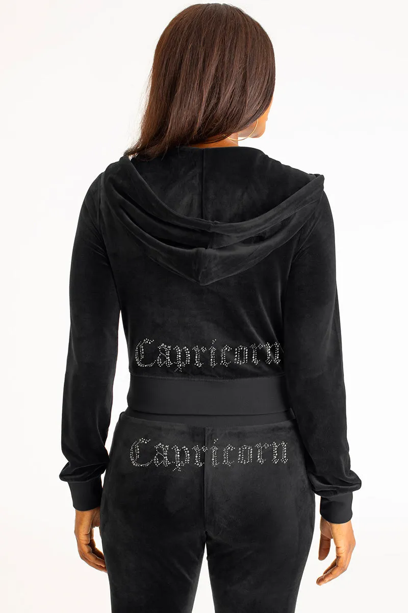 Capricorn Big Bling Velour Hoodie Juicy Couture