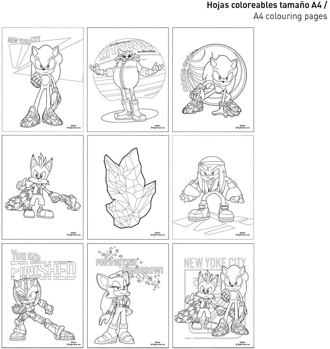 CERDÁ LIFE'S LITTLE MOMENTS Sonic The Hedgehog Kids' Stationery Pack with Colouring Sheets and Pencils (2700000773)