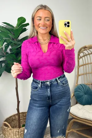 Chic Validation Textured Collared Top - FINAL SALE