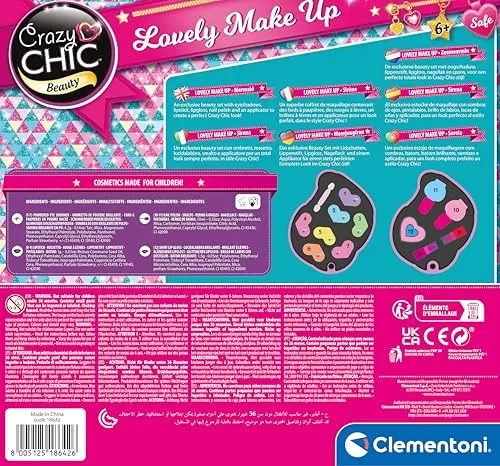 Clementoni - Crazy Chic Lovely Mermaid Makeup Set for Kids (34 x 6 x 30 cm)
