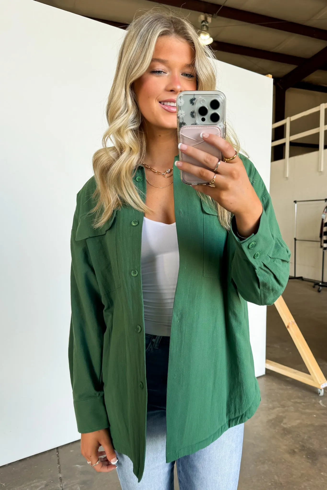 Confident Persona Oversized Button Down Shacket - FINAL SALE