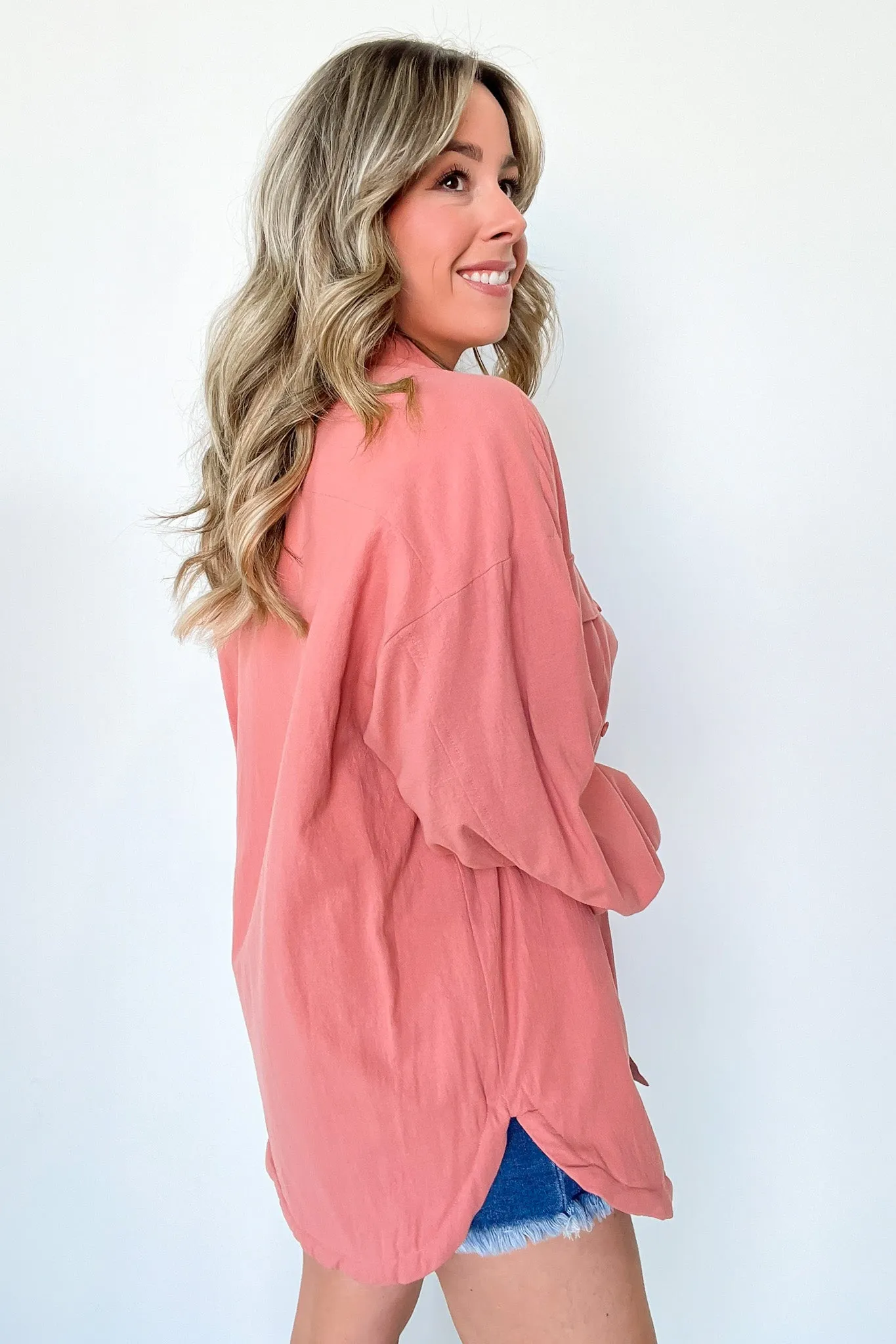 Confident Persona Oversized Button Down Shacket - FINAL SALE