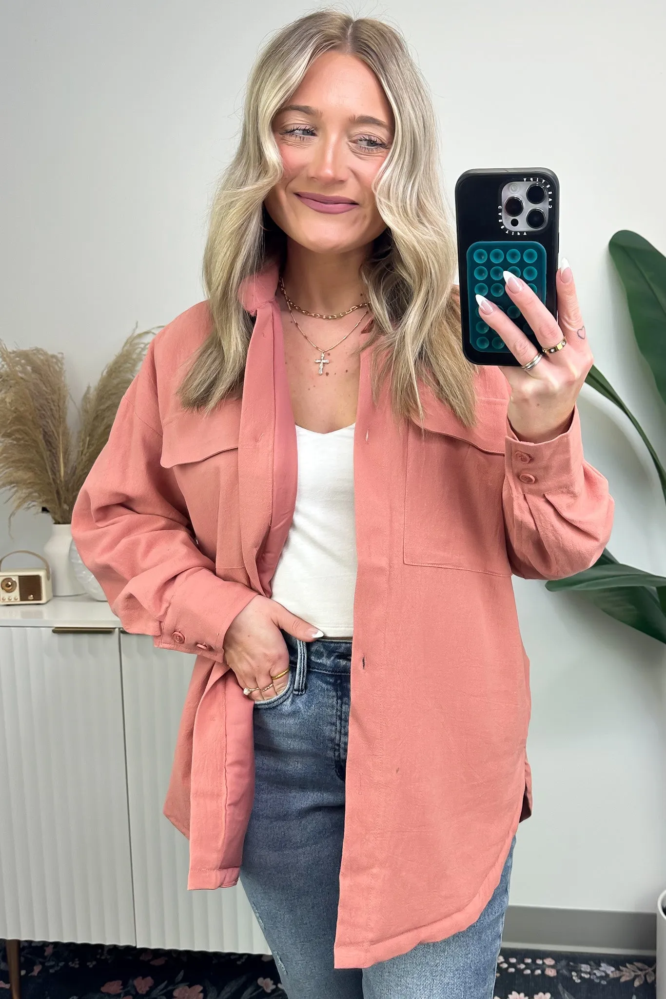 Confident Persona Oversized Button Down Shacket - FINAL SALE