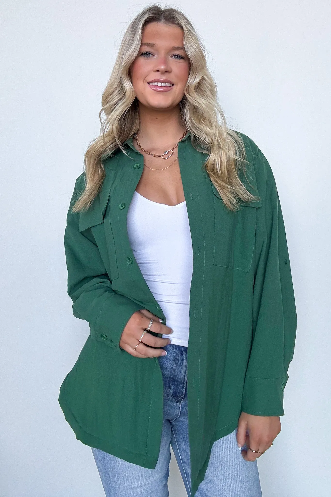Confident Persona Oversized Button Down Shacket - FINAL SALE