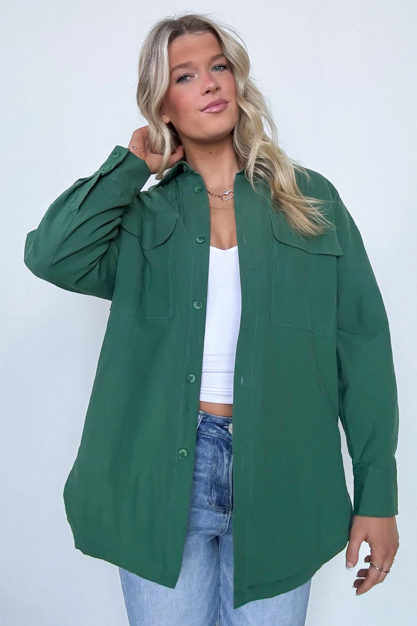 Confident Persona Oversized Button Down Shacket - FINAL SALE