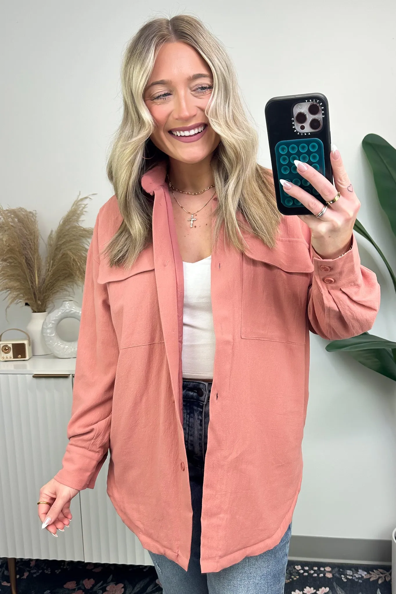 Confident Persona Oversized Button Down Shacket - FINAL SALE