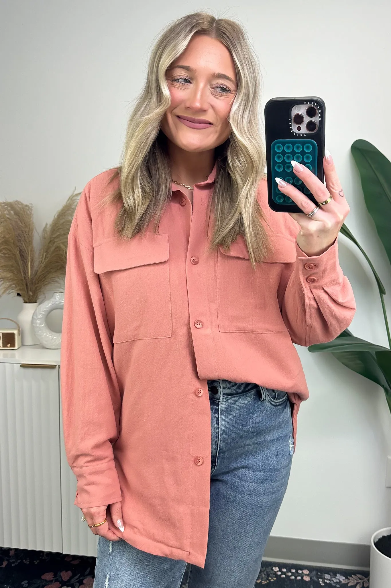 Confident Persona Oversized Button Down Shacket - FINAL SALE