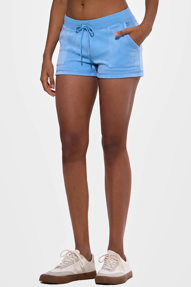Crown Heritage Cotton Velour Shorts Juicy Couture