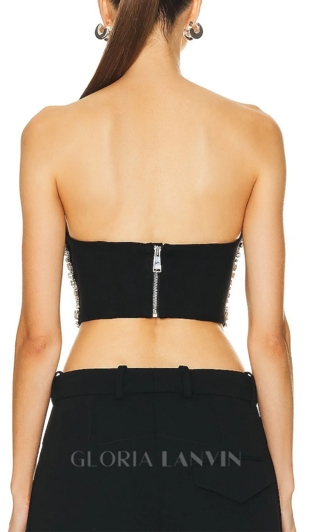 CRYSTAL EMBROIDERED BUSTIER TOP Gloria Lanvin