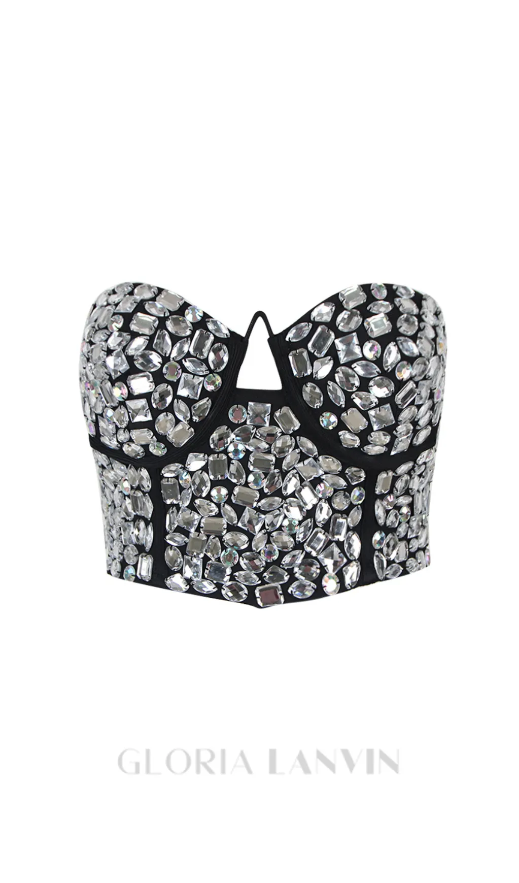 CRYSTAL EMBROIDERED BUSTIER TOP Gloria Lanvin