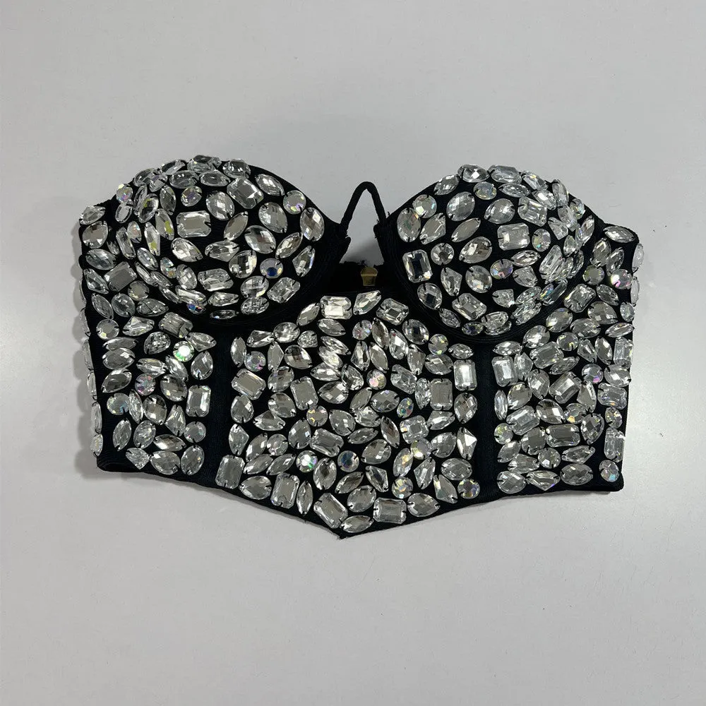 CRYSTAL EMBROIDERED BUSTIER TOP Gloria Lanvin