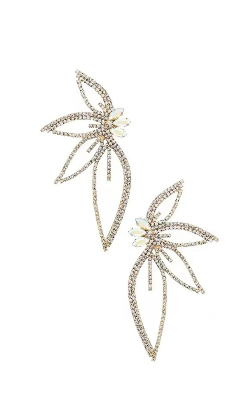 CRYSTAL FLOWER EARRINGS IN SILVER Gloria Lanvin