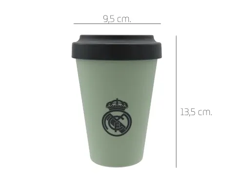 CYP BRANDS - Real Madrid Tumbler with Lid, 400ml, Green, Official Licensed Product