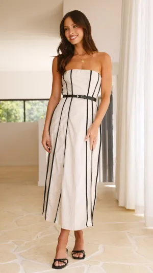 Damonica Maxi Dress - Sand / Black Billy J