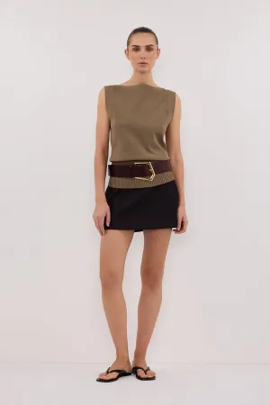 Dissh ELSA OLIVE SLEEVELESS KNIT TOP