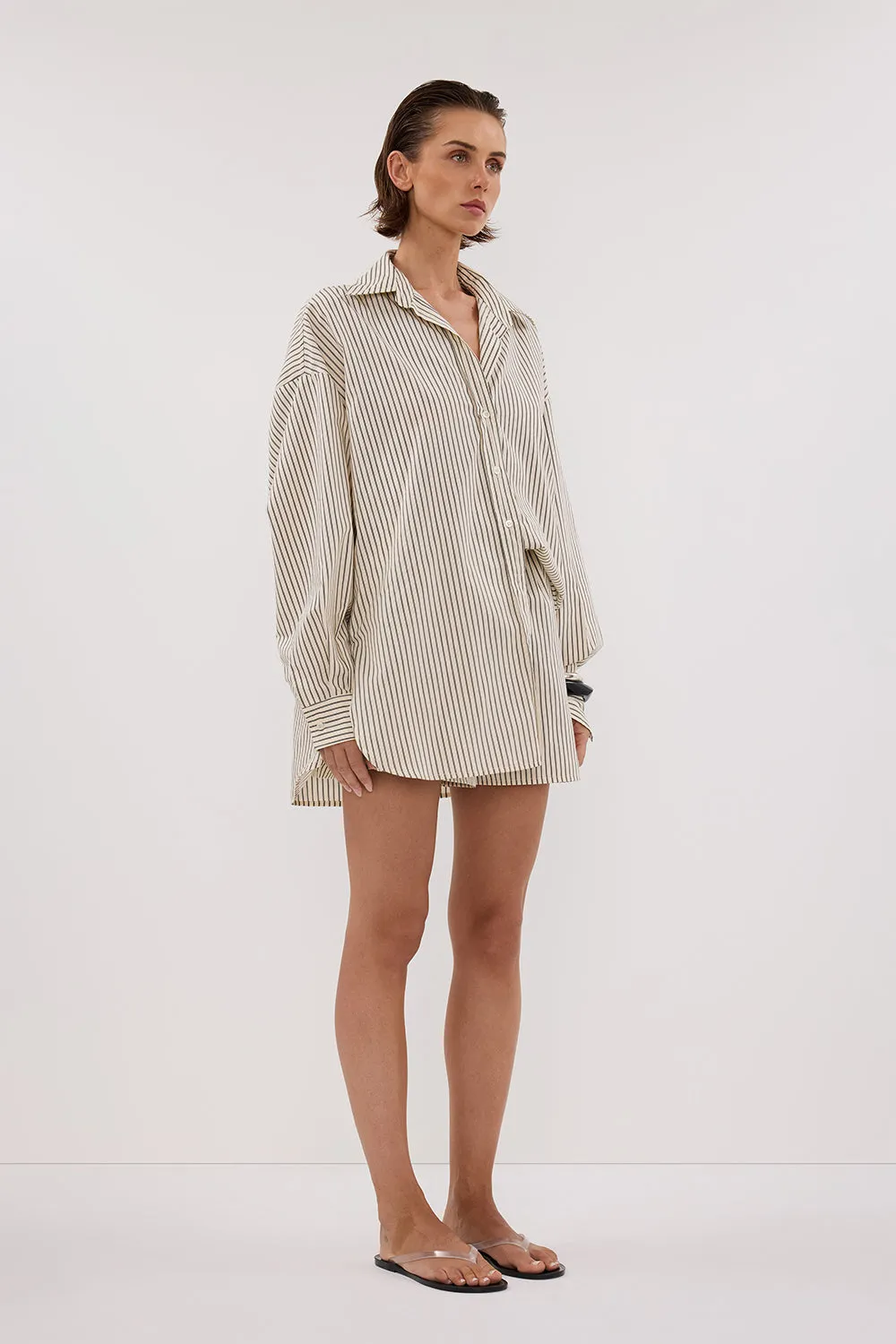 Dissh PALMA CREAM SILK BLEND SHIRT