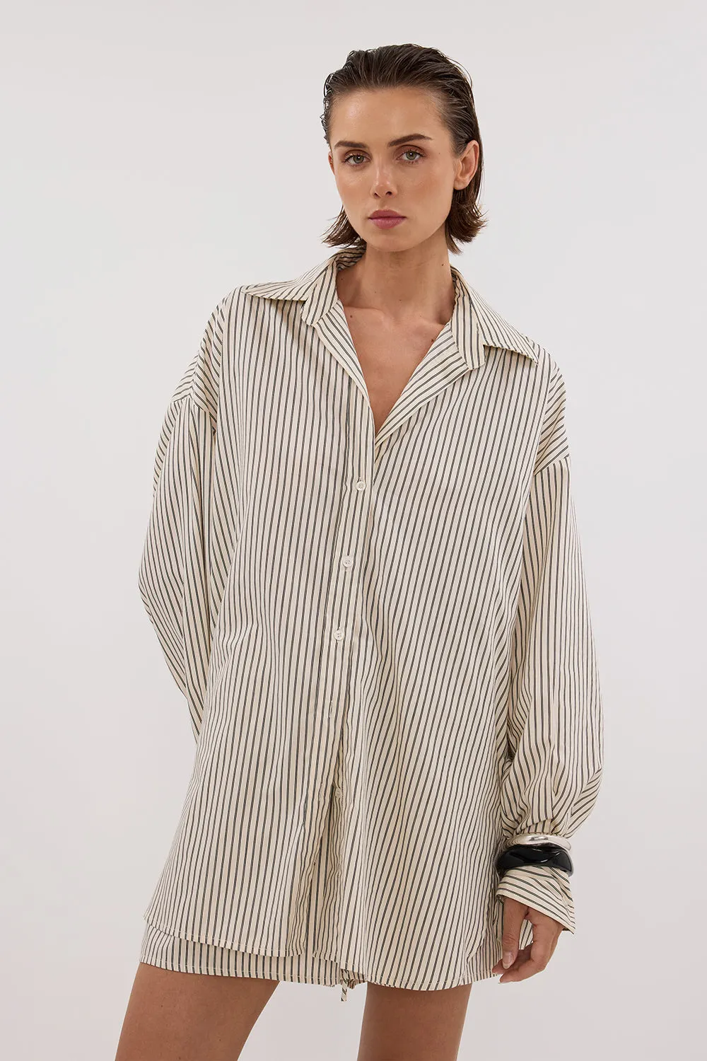 Dissh PALMA CREAM SILK BLEND SHIRT