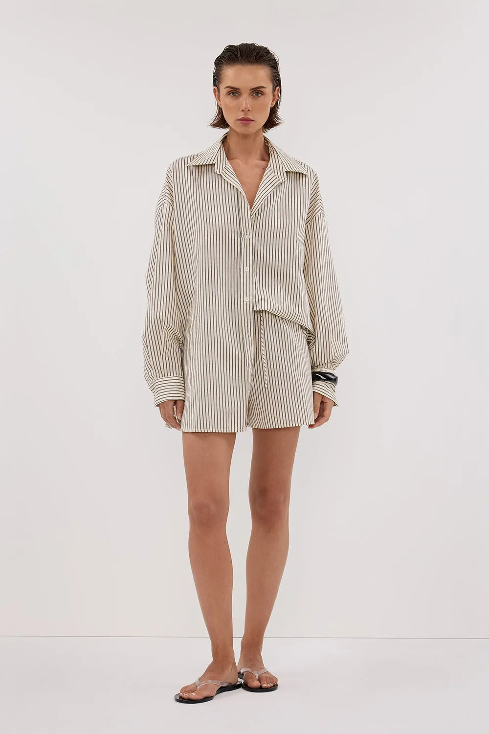 Dissh PALMA CREAM SILK BLEND SHIRT