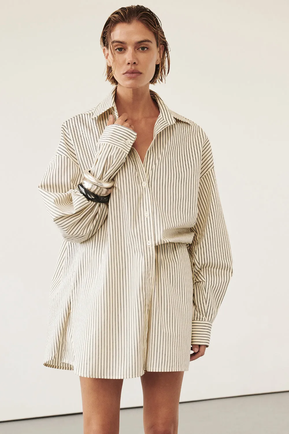Dissh PALMA CREAM SILK BLEND SHIRT
